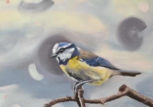 After The Storm Blue Tit Painting