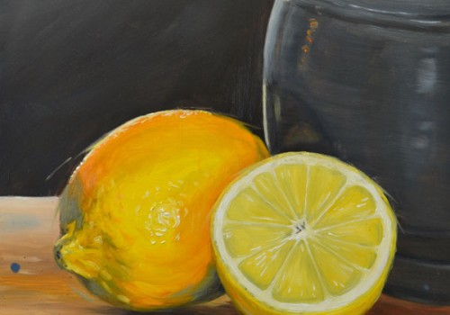 Oil Painting Of Lemons And Jug
