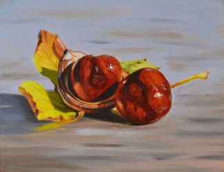 Oil Painting Of Two Conkers